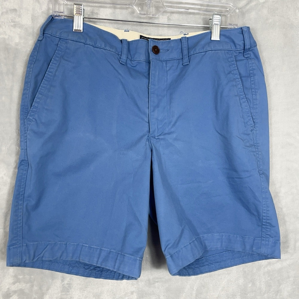 Abercrombie & Fitch Chino Shorts‎ Mens 32 Blue Stretch Cotton 7" Inseam Preppy